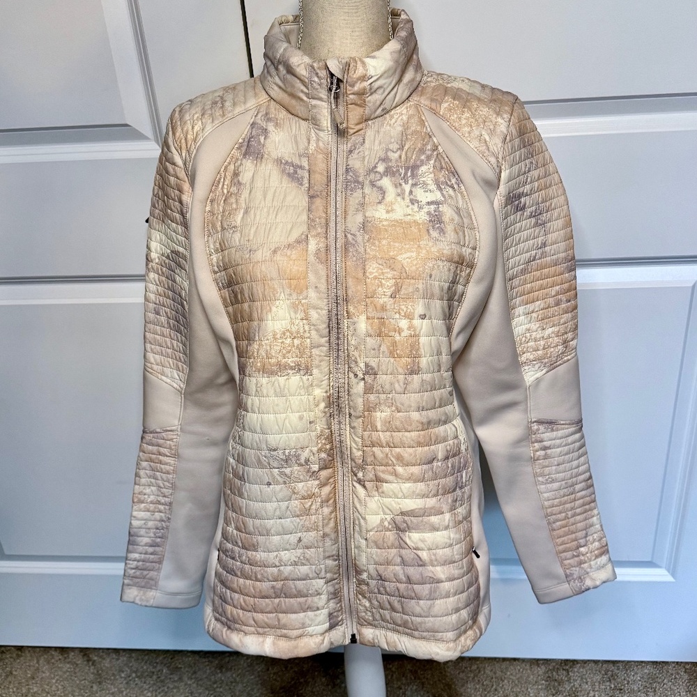 Carrie Underwood Marble XL Full Zip Hybrid Jacket Tan Active Calia Stretch A